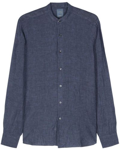 Barba Napoli Long-sleeve Linen Shirt - Blue