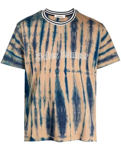 Wales Bonner T-shirt con fantasia tie-dye - Blu