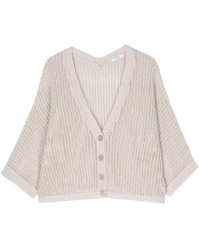 Peserico Open-knit Cropped Cardigan - Natural