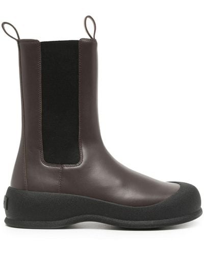 Bally Flat Leather Boots - Black