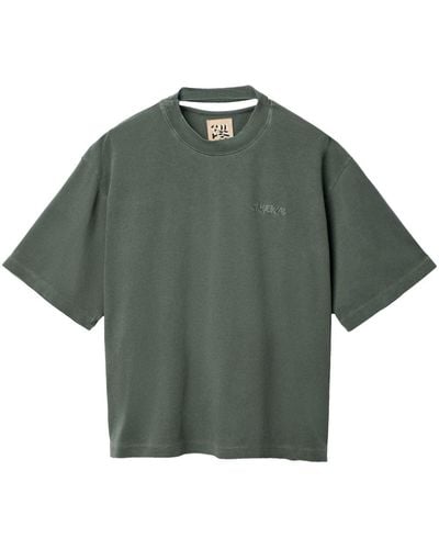 Camper Logo-embroidered Cotton T-shirt - Green