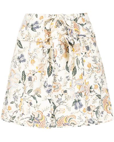 Ulla Johnson Quilted Silk Miniskirt - Natural