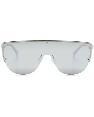 Alexander McQueen Sonnenbrille mit Shield-Gestell - Weiß