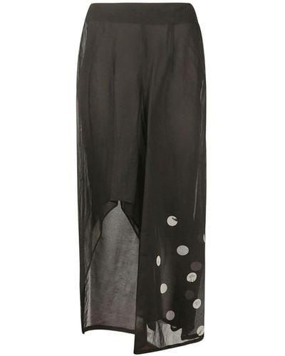 Yohji Yamamoto Asymmetric Midi Skirt - Black