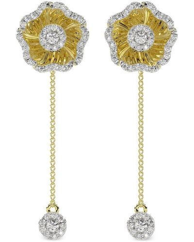 Marchesa Orecchini Halo Flower in oro giallo 18kt con diamanti - Metallizzato
