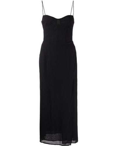 Reformation Kourtney Side Slit Midi Dress - Black