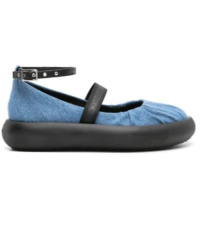 Vic Matié Ankle-strap Denim Ballerina Shoes - Blue