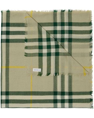 Burberry Vintage Check Wool Scarf - Green