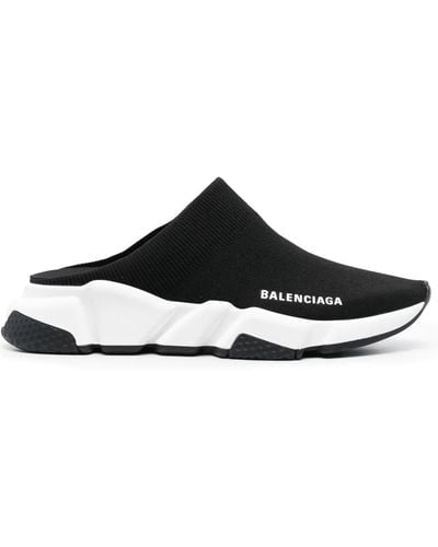 Balenciaga Speed Knitted Mule Sneakers - Black