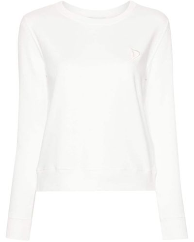 Dondup Logo-embroidered Jersey Sweatshirt - White