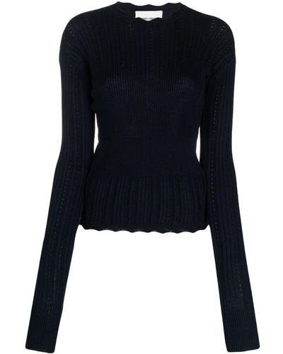 Henrik Vibskov Ribbed-knit Long-sleeved Sweater - Blue