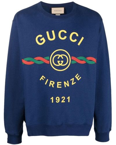 Gucci コットン " Firenze 1921" スウェットシャツ, ブルー, ウェア