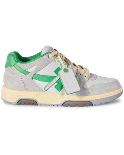 Off-White c/o Virgil Abloh Out Of Office Sneakers Met Colourblocking - Groen