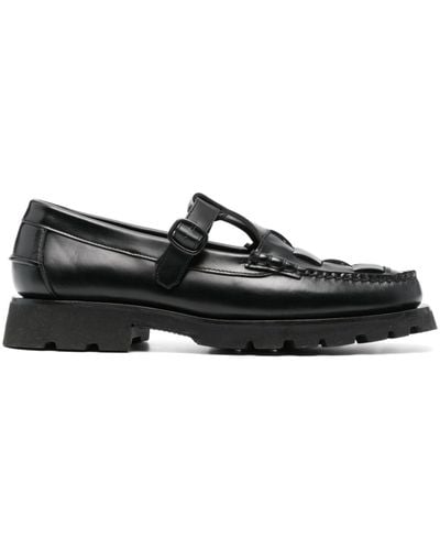Hereu Soller Interwoven-design Leather Loafers - Black