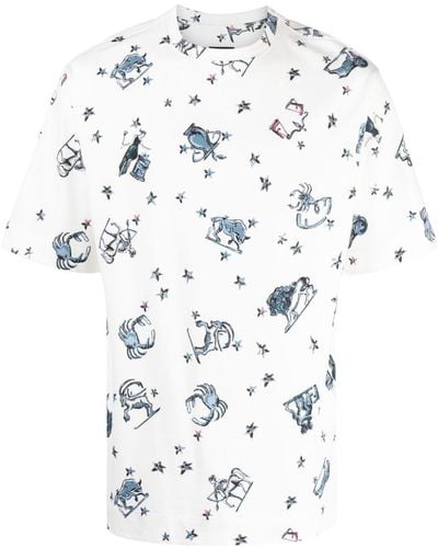 Fendi Katoenen T-shirt Met Print - Wit