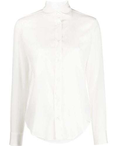 Mazzarelli Semi-sheer Stretch-silk Shirt - White