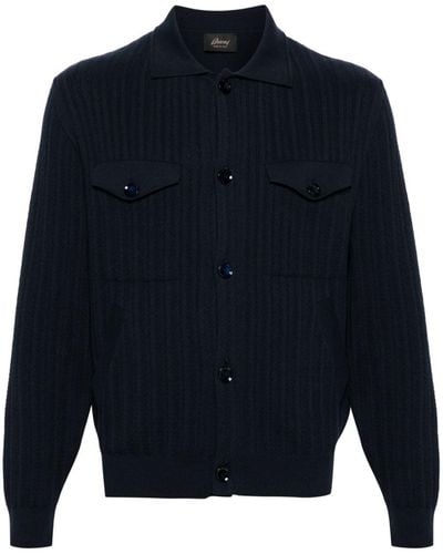 Brioni Spread-collar Buttoned Cardigan - Blue