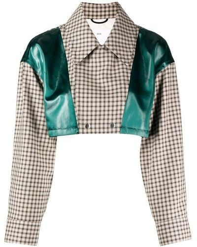 Toga Panelled Cropped Jacket - Green