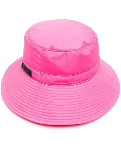 Ganni Tech Logo-patch Bucket Hat - Pink