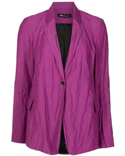 UMA | Raquel Davidowicz Blazer boutonné à col cranté - Violet