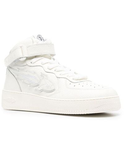 ENTERPRISE JAPAN Rocket High-top Leather Trainers - White