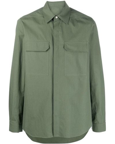 Rick Owens Button-front Long-sleeved Overshirt - Green