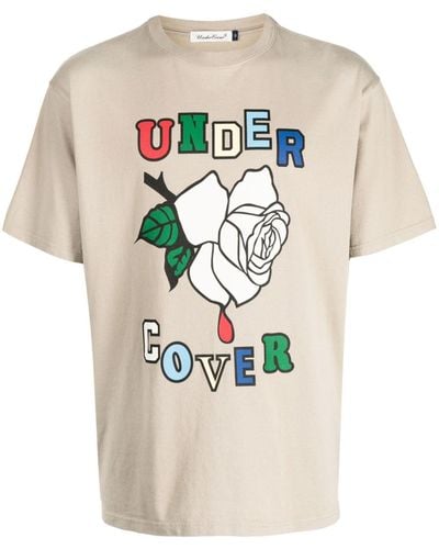 Undercover Rose Cotton T-shirt - Brown