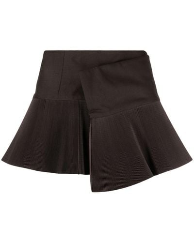 JNBY Asymmetric Wrap Miniskirt - Black
