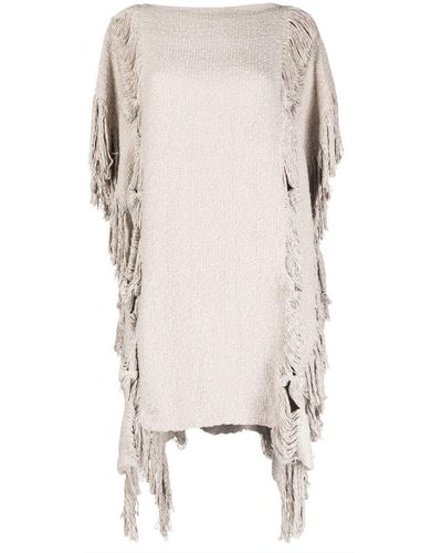 Voz Fringed Poncho-style Sweater - Natural