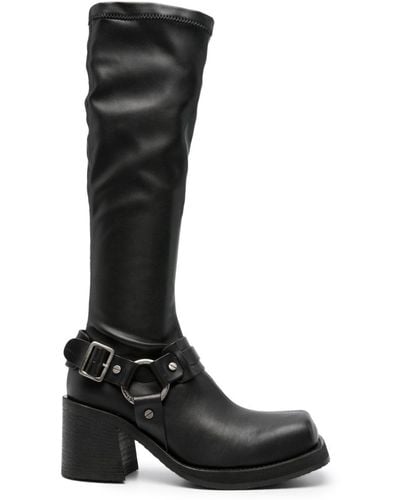 Acne Studios 80mm Square-toe Leather Boots - Black