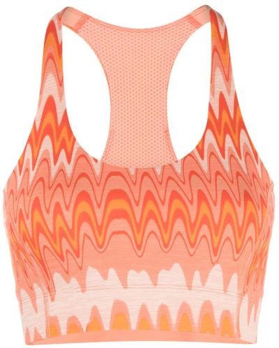 Outdoor Voices Doing Things Thrive Printed Sports Bra - Orange