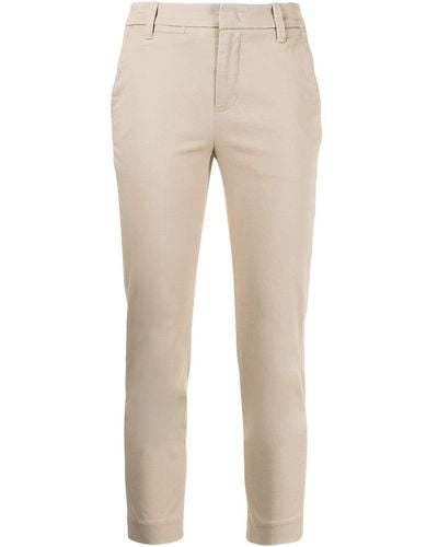 Vince Cropped Stretch-cotton Pants - Brown