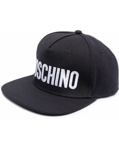 Moschino Logo-Print Flat Cap - Black