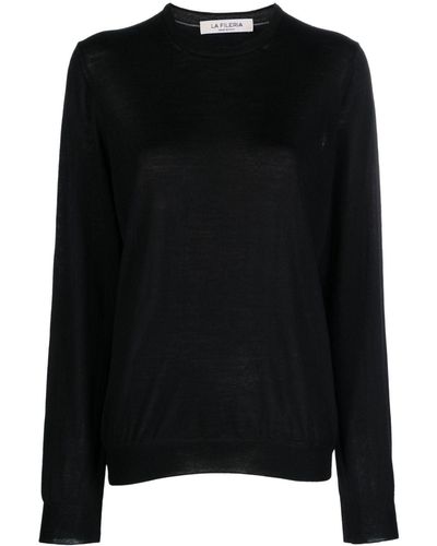 Fileria Long-sleeve Wool-blend Sweater - Black