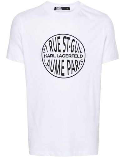 Karl Lagerfeld Logo-tape Cotton T-shirt - White