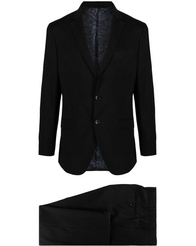 Etro Single-breasted Virgin-wool Suit - Black