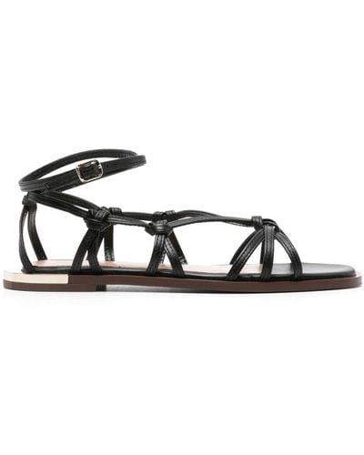 Chloé Uma Knotted Leather Sandals - Black