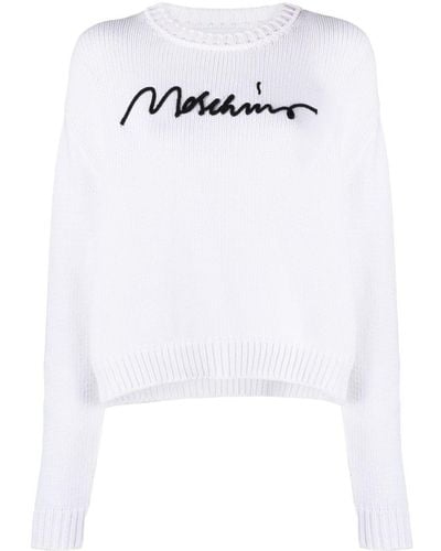 Moschino Jersey con logo bordado - Blanco