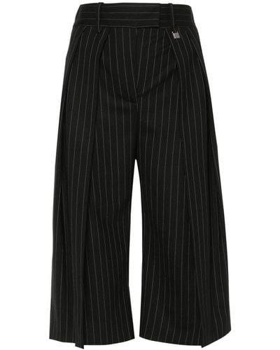 GIUSEPPE DI MORABITO Pleated Pinstripe Shorts - Black
