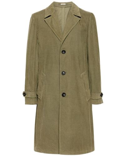 Massimo Alba Corduroy Single-breasted Coat - Green