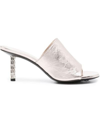 Givenchy G Cube 75mm Leather Mules - White