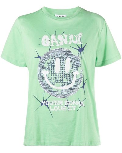 Ganni Disco Ball Tシャツ - グリーン