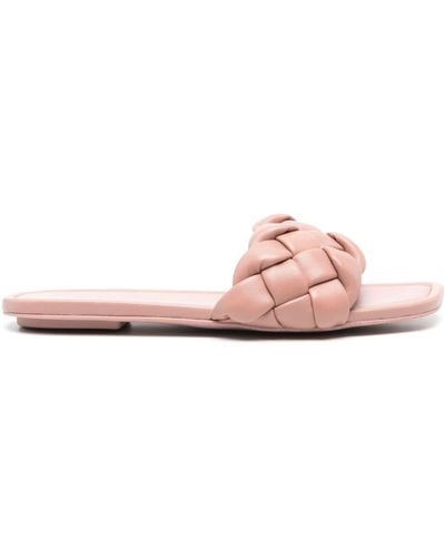 Stuart Weitzman Braida Leather Slides - Pink