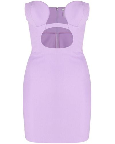 Nensi Dojaka Cut-out Strapless Minidress - Purple