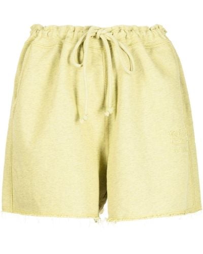 Ganni Short à taille à lien de resserrage - Jaune