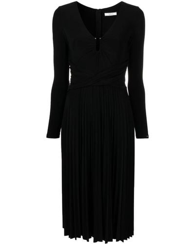 Nissa Pleated Midi Dress - Black
