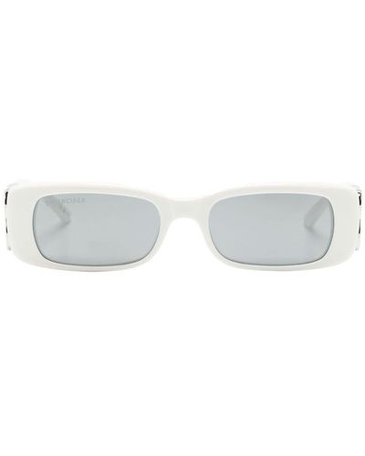 Balenciaga Eckige Dynasty Sonnenbrille - Weiß
