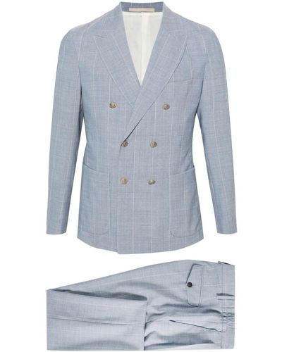 Eleventy Doppelreihiger Anzug mit Nadelstreifen - Blau