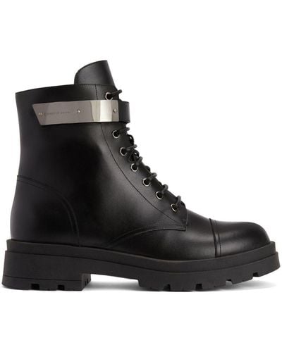 Giuseppe Zanotti Ruger Leather Ankle Boots - Black