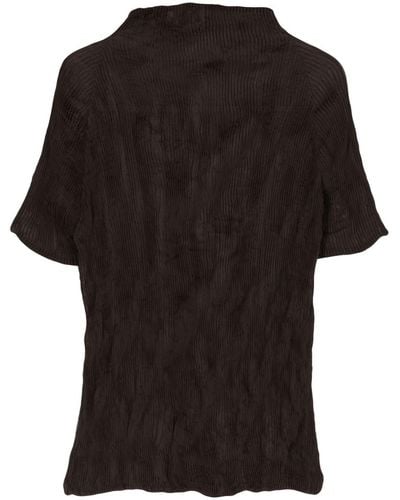 Issey Miyake Blouse à col montant - Noir